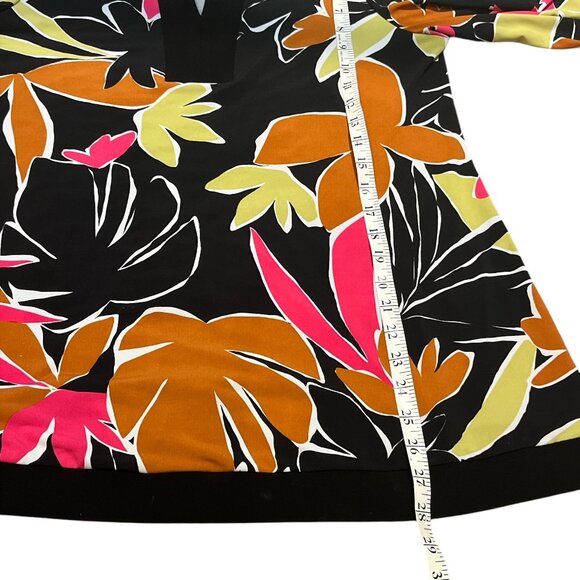 JOSEPH RIBKOFF 🇨🇦 Top Tunic Size 10 Pink Rust Green Leaves Flowers - Picture 6 of 9